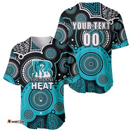 Custom Text And Number Brisbane Heat BBL Baseball Jersey Shirt Aboriginal Patterns