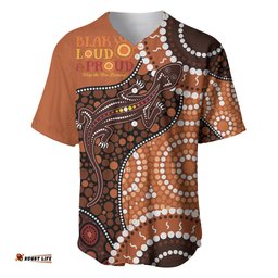 Lizard NAIDOC 2024 Baseball Jersey Shirt Aboriginal Art Style