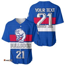 Custom Text And Number AFL Bulldogs Football Baseball Jersey Shirt Simple Style