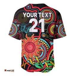 Custom Suns Football Aboriginal Art Baseball Jersey Shirt NAIDOC Indigenous Tribal