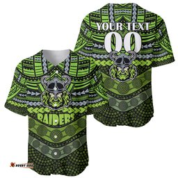 Custom Raiders Rugby Baseball Jersey Shirt Polynesian and Aboriginal Special Version