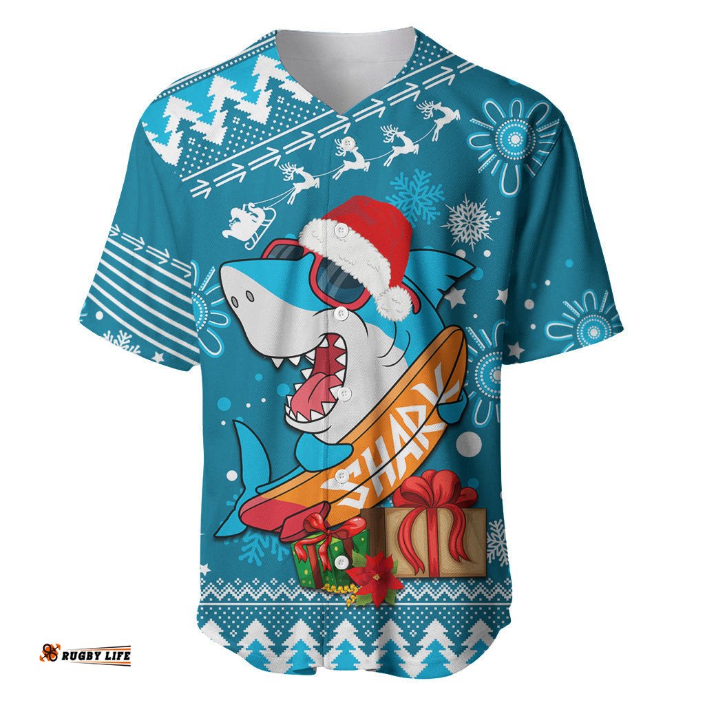 Custom Sharks Rugby Baseball Jersey Shirt Chirstmas Vibe