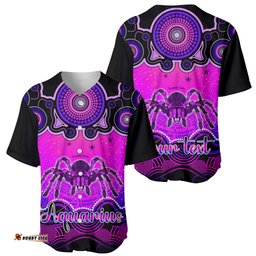 Personalised Australia Scorpio Tarantulas Spider Zodiac Baseball Jersey Shirt Auz Astrology Aboriginal Magenta