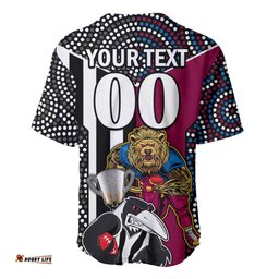 Custom AFL Magpies Combine Lions Baseball Jersey Shirt Together Go Champions