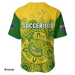 Australia Soccer Baseball Jersey Shirt Socceroos Kangaroo Aussie Indigenous National Color