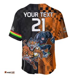 Custom NRL Tigers Combine Panthers Rugby Baseball Jersey Shirt Sporty Style