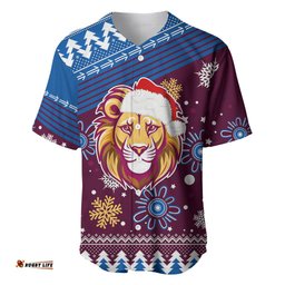 Custom Lions Football Baseball Jersey Shirt Christmas Vibe