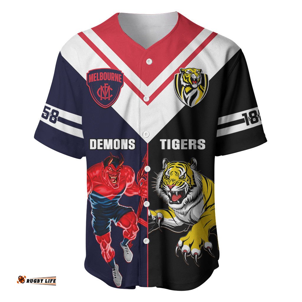 Custom Demons And Tigers Football Baseball Jersey Shirt Together Sporty Version