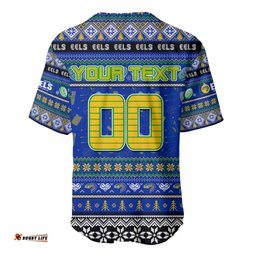 Personalized Eels Rugby Xmas Baseball Jersey Shirt Australia NRL Mascot
