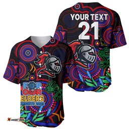 Custom Knights Rugby Aboriginal Art Baseball Jersey Shirt NAIDOC Indigenous Tribal