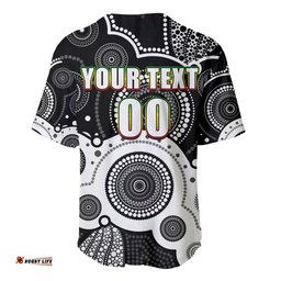 Custom Personalised And Number Panthers NRL Baseball Jersey Shirt Aboriginal Patterns