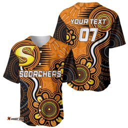 Custom Scorchers Cricket Indigenous Baseball Jersey Shirt Champions Fire Up