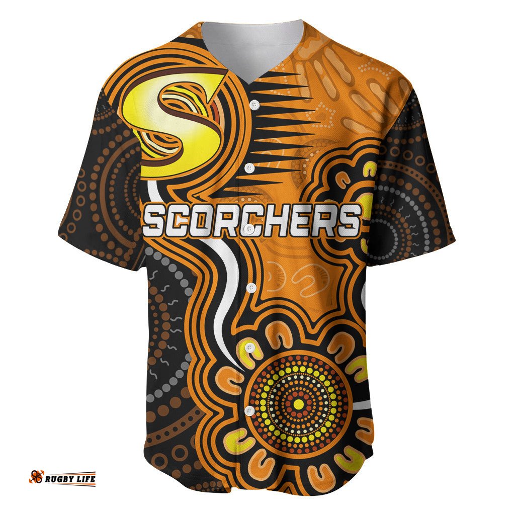 Custom Scorchers Cricket Indigenous Baseball Jersey Shirt Champions Fire Up