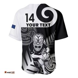 Custom New Zealand Silver Fern Rugby Baseball Jersey Shirt Go Champions NZ All Black Maori Koru