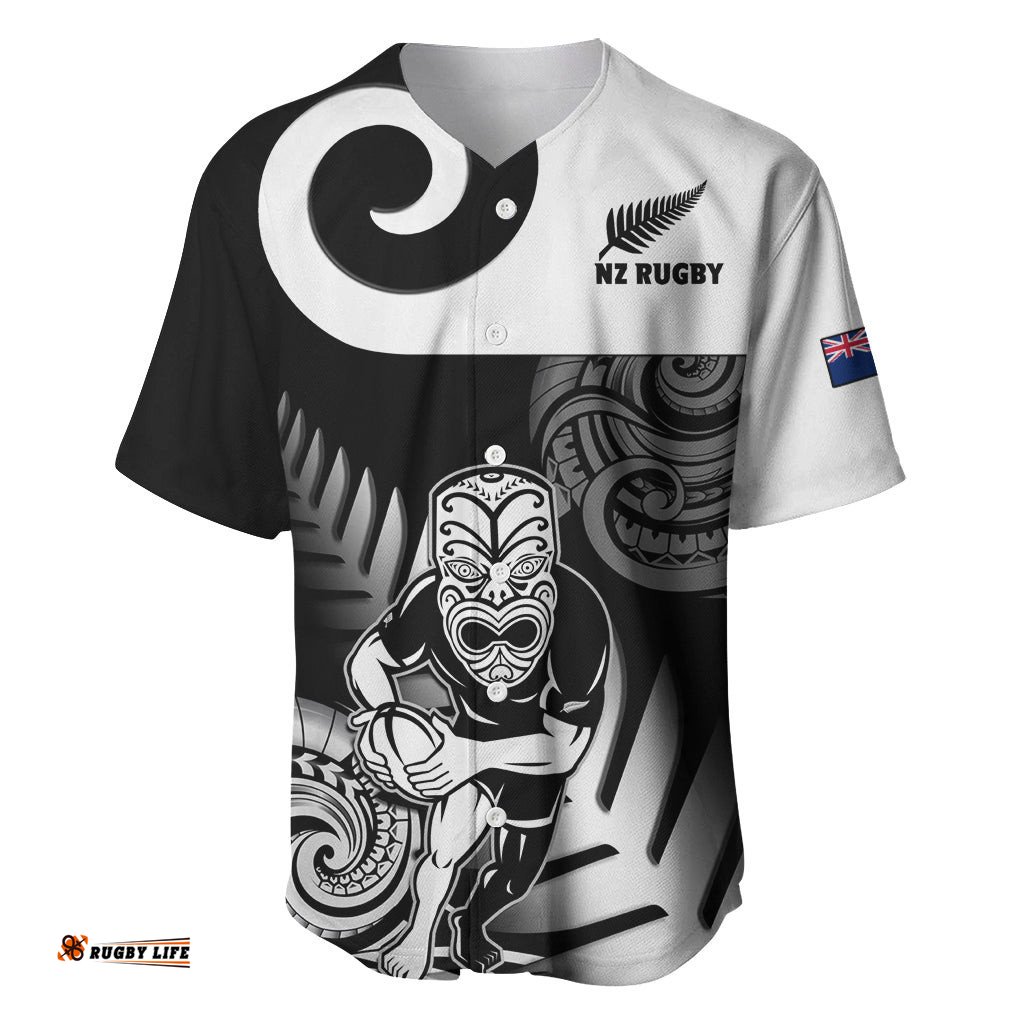 Custom New Zealand Silver Fern Rugby Baseball Jersey Shirt Go Champions NZ All Black Maori Koru