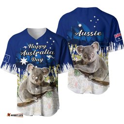 Australia Day Baseball Jersey Shirt Koala Sydney Opera House Flag Color Ver.01