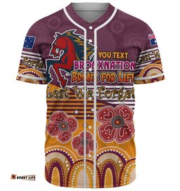 Australia Brisbane City Anzac Custom Baseball Jersey Shirt Anzac Day Bronxnation for Life Shirt 01