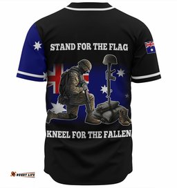 Australia Anzac Day Custom Baseball Jersey Shirt Stand For The Flag Kneel For The Fallen Shirt 08