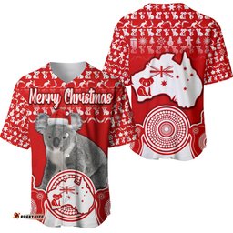 Australian Koala Christmas Vibe With Aboriginal Dot Painting Style No2 Baseball Jersey Shirt