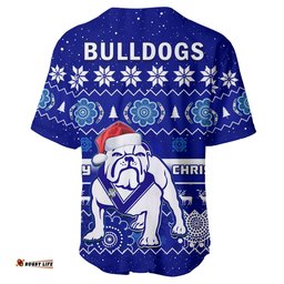 Bulldogs Rugby Christmas Baseball Jersey Shirt Berries Merry Xmas Aboriginal Art 05