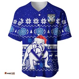 Bulldogs Rugby Christmas Baseball Jersey Shirt Berries Merry Xmas Aboriginal Art 05
