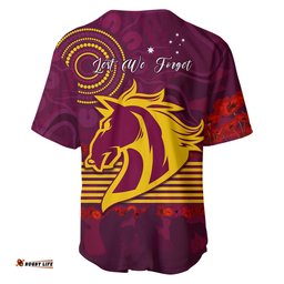 Broncos Anzac Day Baseball Jersey Shirt Aboriginal Lest We Forget Ver.01