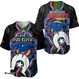 Crows Football NAIDOC Week Baseball Jersey Shirt For Our Elders Indigenous