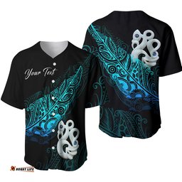 Custom Personalised Aotearoa Baseball Jersey Shirt Fern Mix Manaia Matau