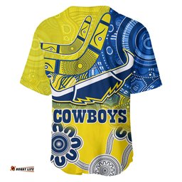 Cowboys Rugby Baseball Jersey Shirt Aboriginal Boomerang Go Premiers North Queensland