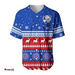 Bulldogs Football Christmas Baseball Jersey Shirt Western Bulldogs