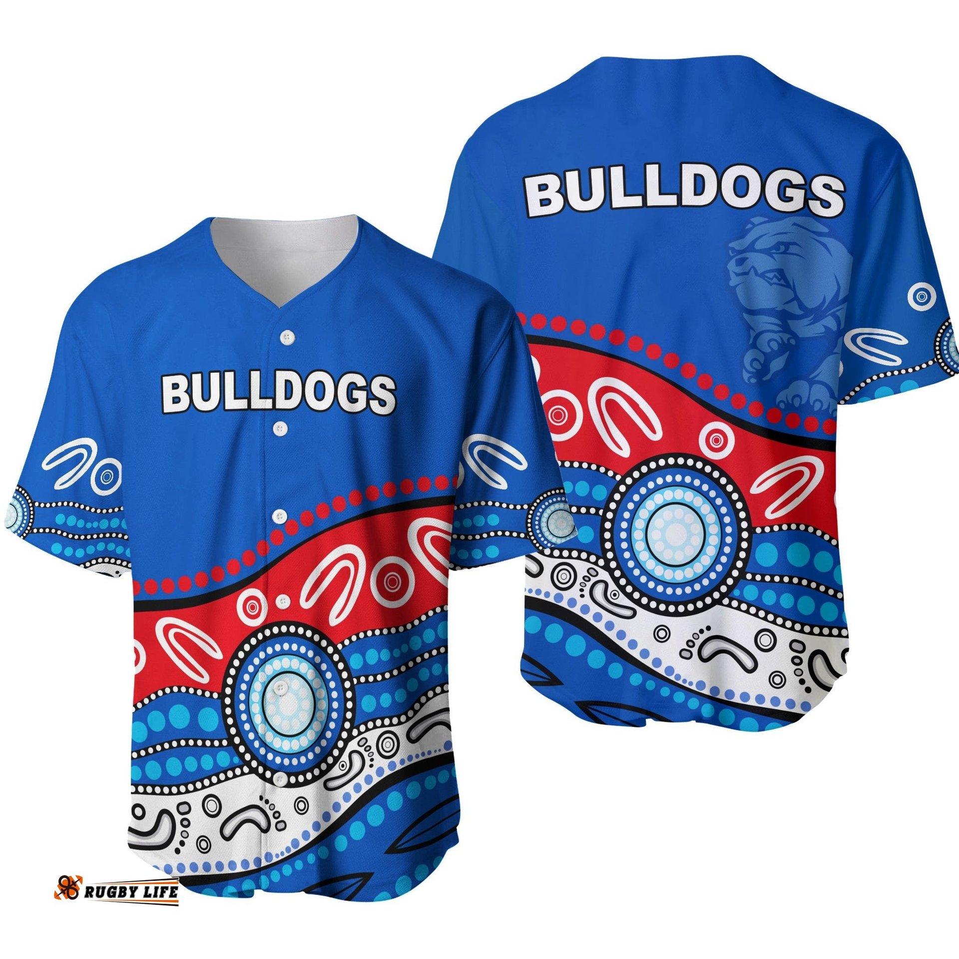 Bulldogs Indigenous Baseball Jersey Shirt Western
