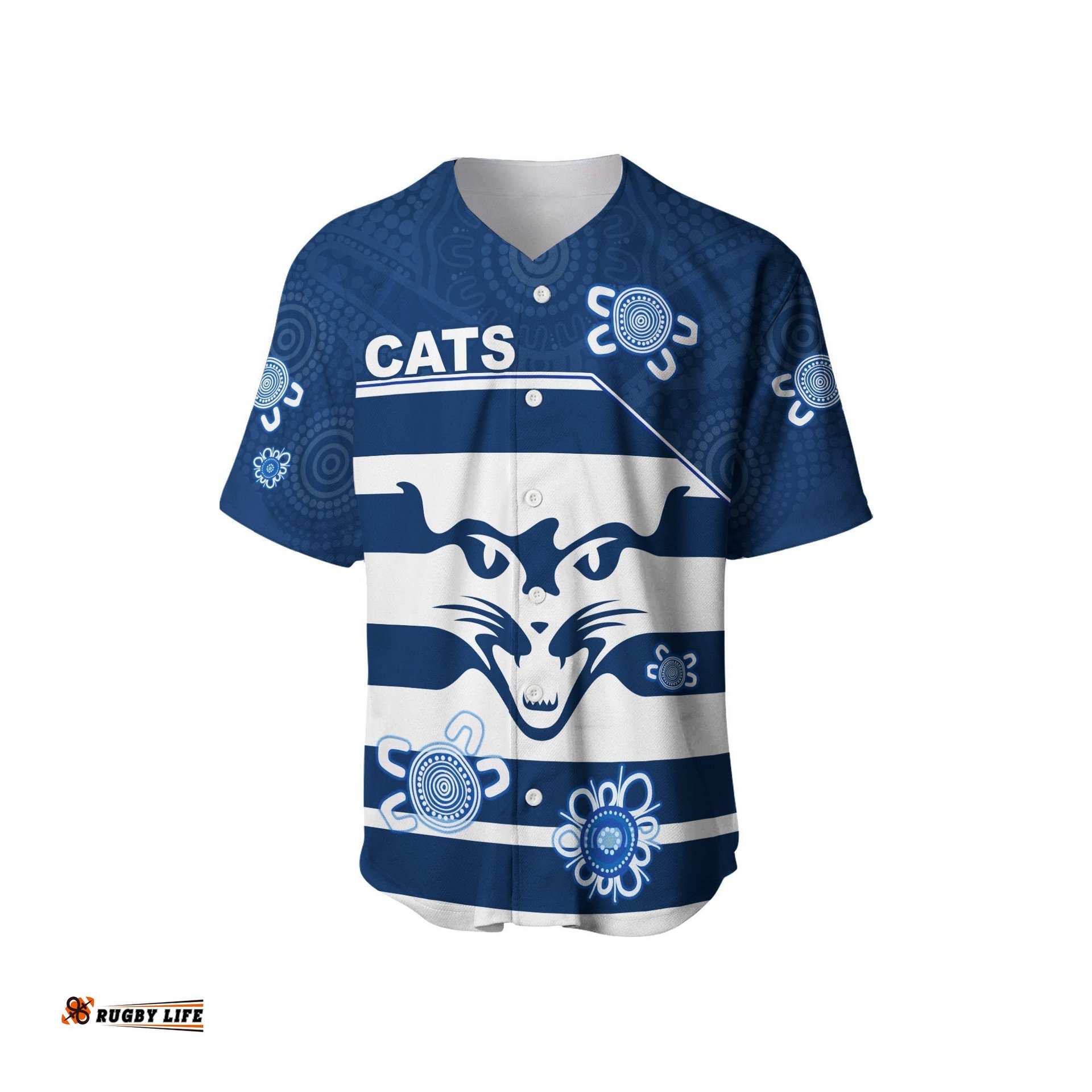Cats Football Baseball Jersey Shirt Geelong Indigenous
