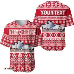 Custom Personalised Australian Sydney Opera House Christmas Vibe With Aboriginal Dot Painting Style Baseball Jersey Shirt