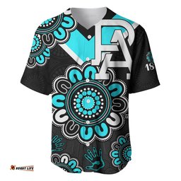 Custom Personalised AFL Port Adelaide Power 1870 Aboriginal Baseball Jersey Shirt 01