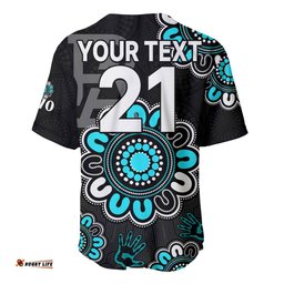 Custom Personalised AFL Port Adelaide Power 1870 Aboriginal Baseball Jersey Shirt 01