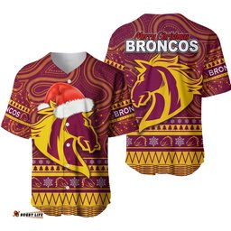 Broncos Christmas Baseball Jersey Shirt Brisbane Indigenous