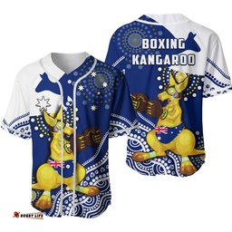 Australia Baseball Jersey Shirt Boxing Kangaroo Indigenous Flag Color Art Ver.02