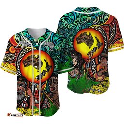 Australia Aboriginal Kangaroo Combine New Zealand Maori Kiwi Bird Baseball Jersey Shirt