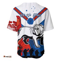 Bulldogs Anzac Day Baseball Jersey Shirt Poppy Lest We Forget