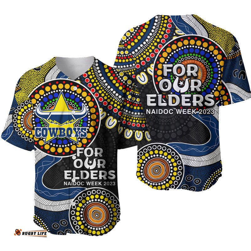 Cowboys Rugby Baseball Jersey Shirt NAIDOC Aboriginal