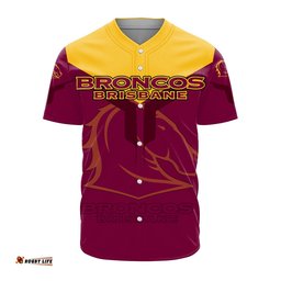 Brisbane Broncos Baseball Jersey Shirt Drinking style NRL