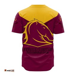 Brisbane Broncos Baseball Jersey Shirt Drinking style NRL