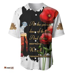 Australian ANZAC Baseball Jersey Shirt Poppy We Will Remember Them 02