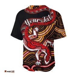 Custom Personalised Aboriginal Art Lizard Baseball Jersey Shirt You Are Number One