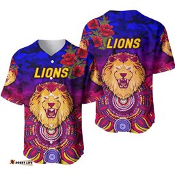 Brisbane Lions ANZAC Baseball Jersey Shirt Indigenous Vibes