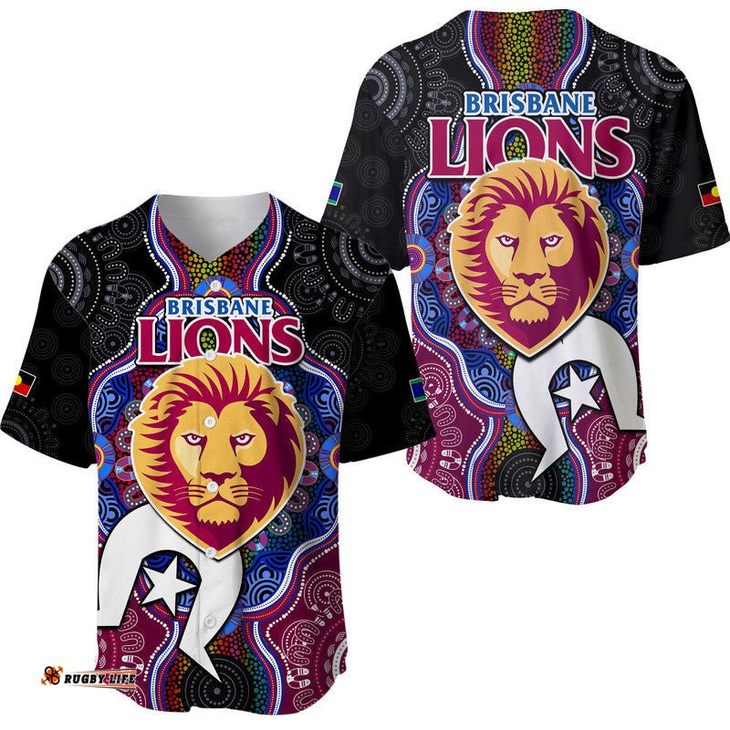 Brisbane Lions Football NAIDOC Week Baseball Jersey Shirt Indigenous