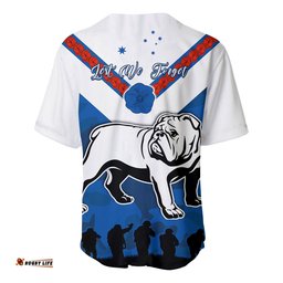 Bulldogs Anzac Day Baseball Jersey Shirt Simple Lest We Forget