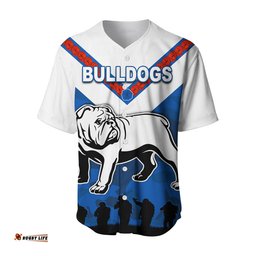 Bulldogs Anzac Day Baseball Jersey Shirt Simple Lest We Forget