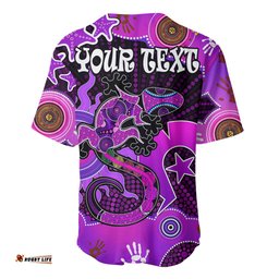 Custom Personalised Aboriginal NAIDOC Week Baseball Jersey Shirt Turtle Lizard Sun 09