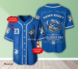 Canterbury Bankstown Bulldogs NRL 3D Personalized Baseball Jersey Shirt Damn Right